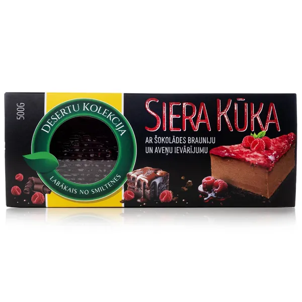 Siera torte Smiltene ar šokolādes garšu un aveņu ievārījumu 500g