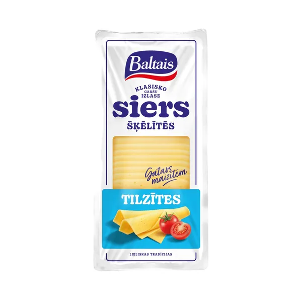 Siers Tilzītes šķēlītēs 500g, Baltais
