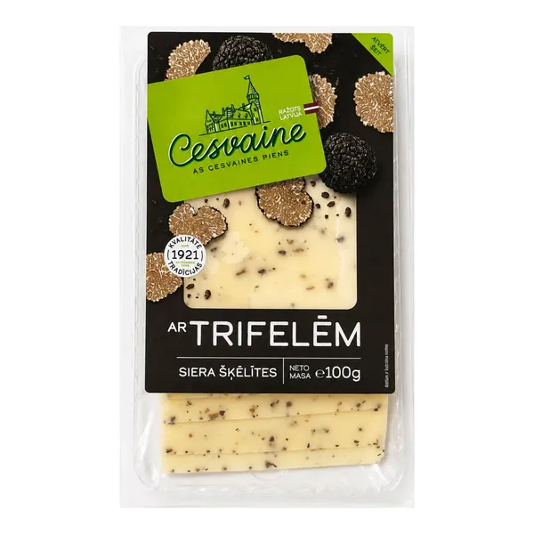 Siers Cesvaines Piens ar trifelēm, šķēlītes 100g
