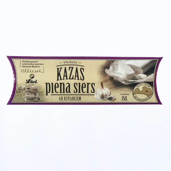 Siers Līvi kazas piena ar ķiplokiem 150g