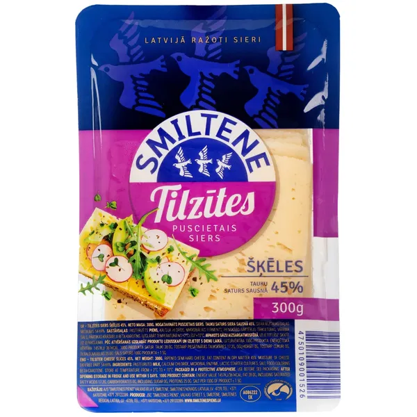 Siers Tilzītes SMILTENE 45% šķēles 300g