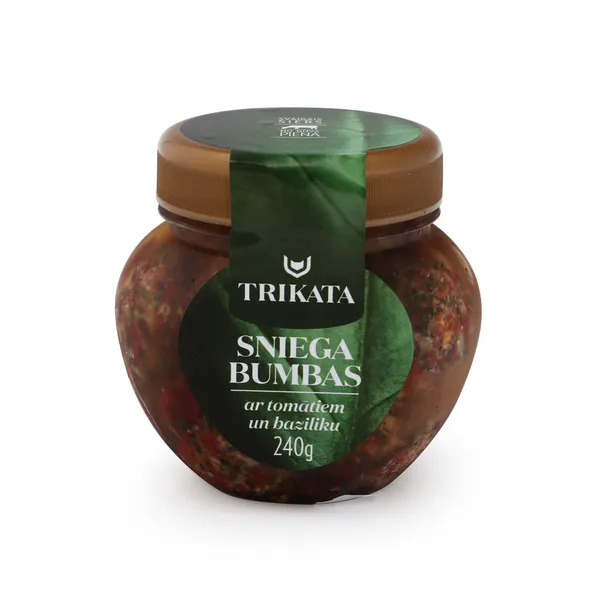 Siers Trikāta sniega bumbas ar tomātiem un baziliku 240g/150g