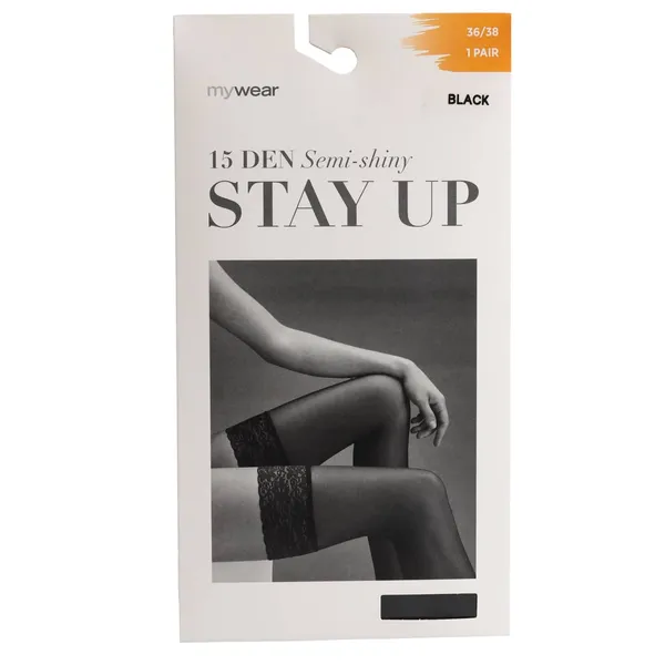 Sieviešu garās zeķes Mywear Stay Up 15Den Black 2