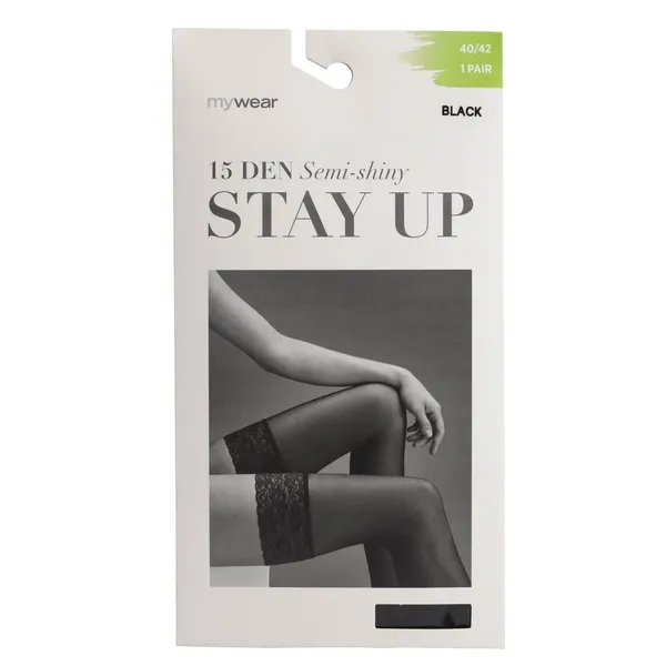Sieviešu garās zeķes Mywear Stay Up 15Den Black 3