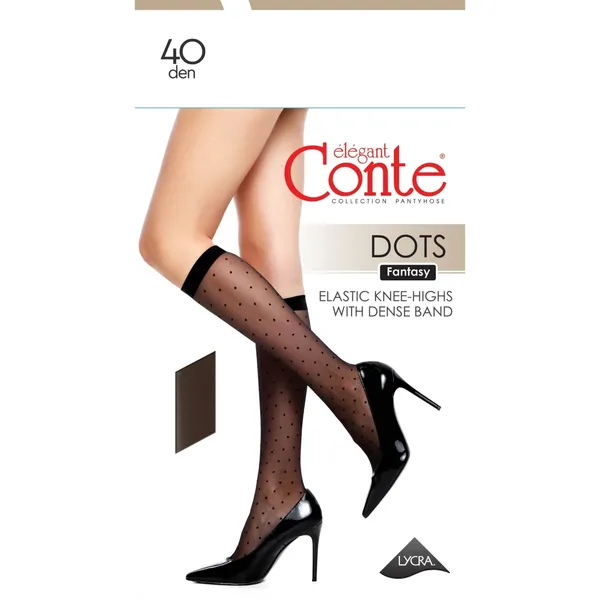 Sieviešu pusgarās zeķes Conte Dots Nero uni 40d