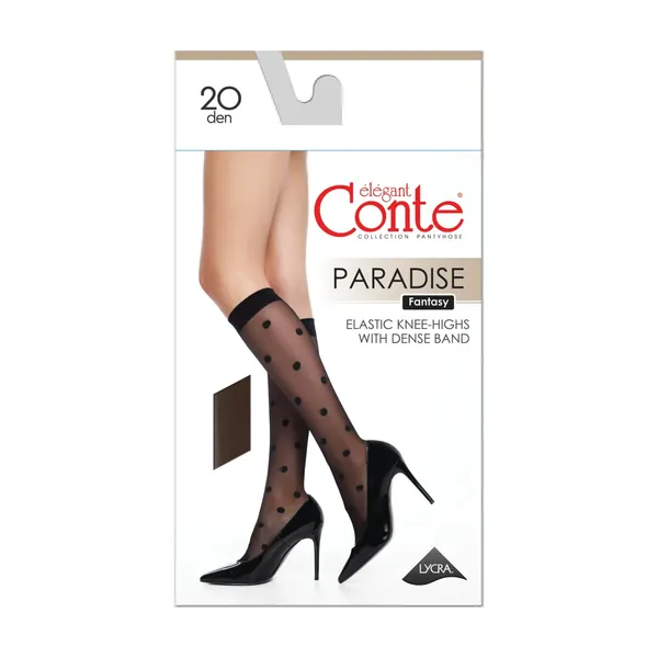Sieviešu pusgarās zeķes Conte Paradise Nero uni 20d