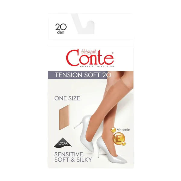 Sieviešu pusgarās zeķes Conte Tension soft20 Natural uni 20d