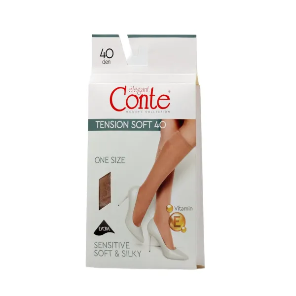 Sieviešu pusgarās zeķes Conte Tension Soft40 Nero uni 20d