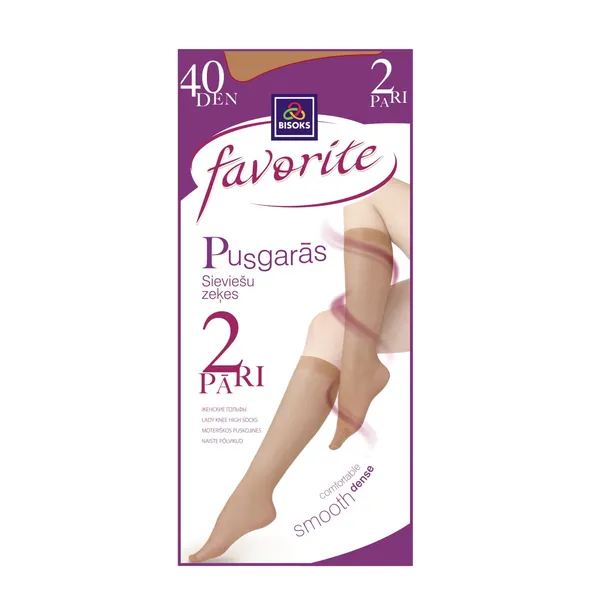 Sieviešu pusgāras zeķes Favorite 40 den 25271 d.beige