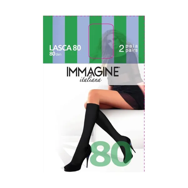 Sieviešu pusgarās zeķes Immagine lasca 80d nero