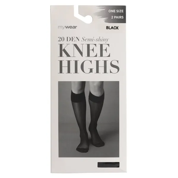 Sieviešu pusgarās zeķes Mywear 2p 20D melnas