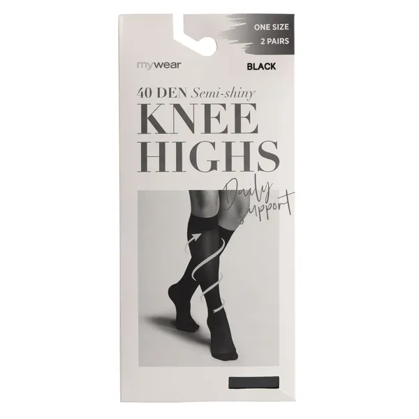 Sieviešu pusgarās zeķes Mywear 2p 40D DS Black