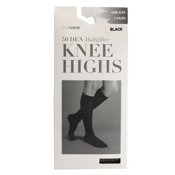 Sieviešu pusgarās zeķes Mywear 2p 50Den melnas