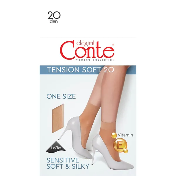Sieviešu zeķes Conte Tension soft20 Nero uni 20d