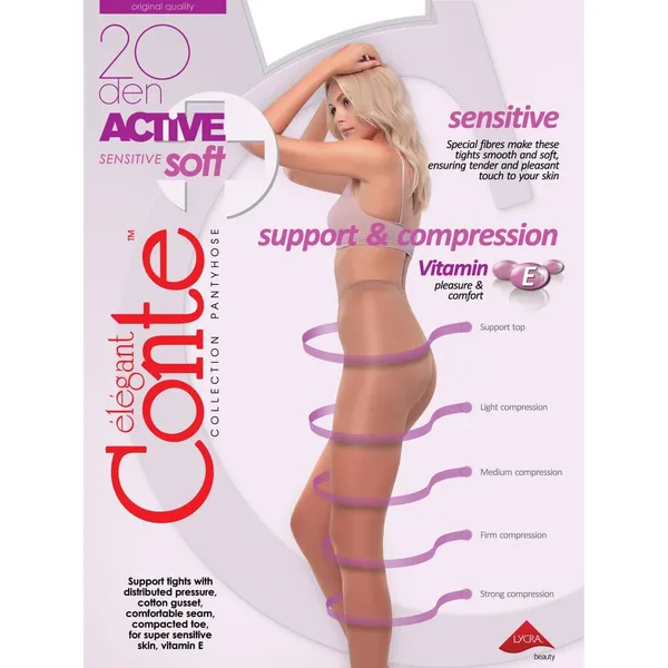 Sieviešu zeķubikses Conte Active Soft20 Nero 4 20d