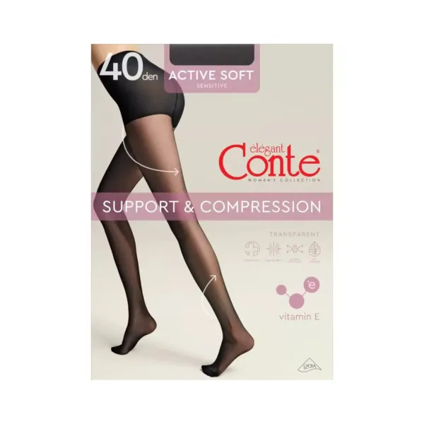 Sieviešu zeķubikses Conte Active Soft40 Mocca 2 40d