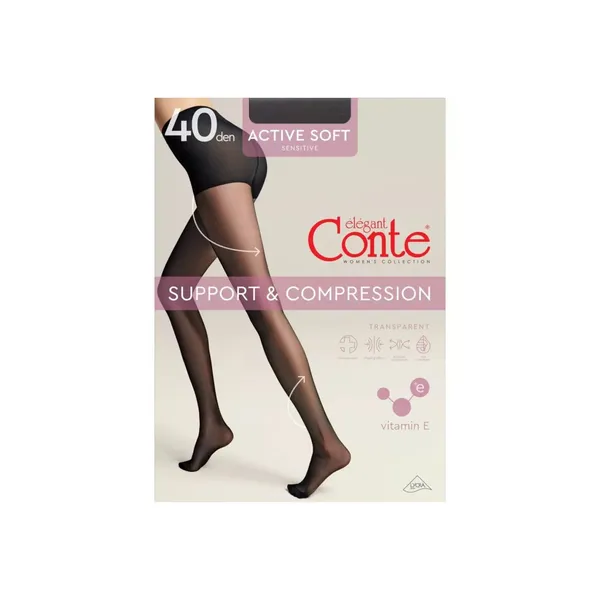 Sieviešu zeķubikses Conte Active Soft40 Mocca 3 40d