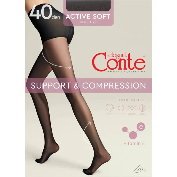 Sieviešu zeķubikses Conte Active Soft40 Mocca 4 40d