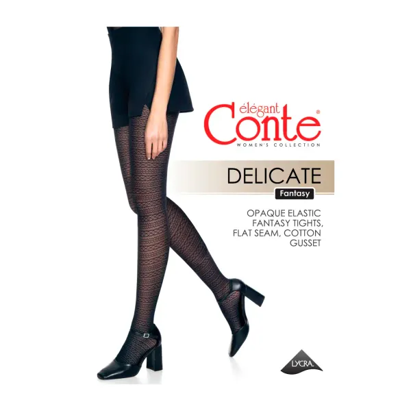 Sieviešu zeķubikses Conte Delicate Nero 2 40d