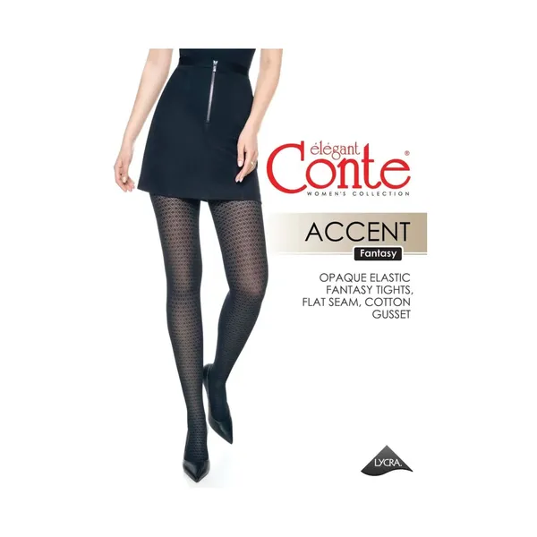 Sieviešu zeķubikses Conte Fantasy Accent nero 2