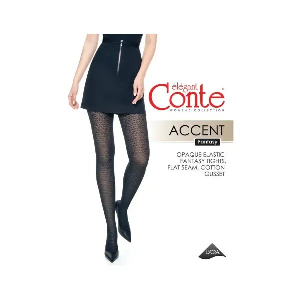 Sieviešu zeķubikses Conte Fantasy Accent nero 4