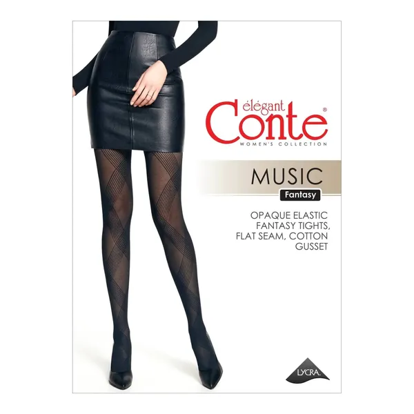 Sieviešu zeķubikses Conte Fantasy Music Nero 3