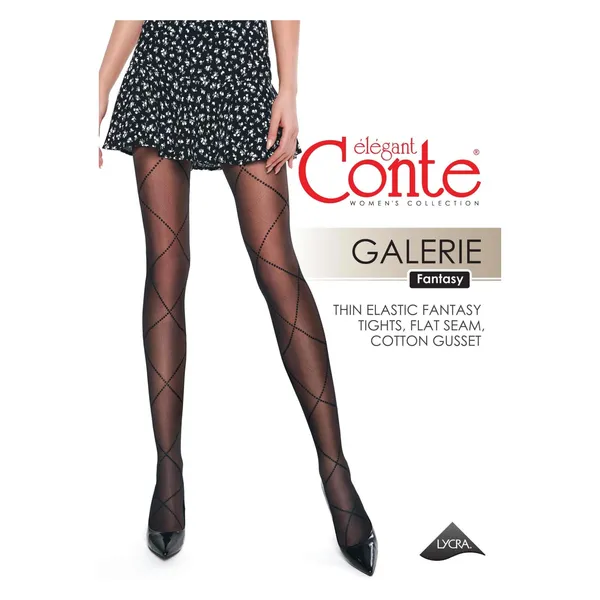 Sieviešu zeķubikses Conte Galerie Nero 2 20d