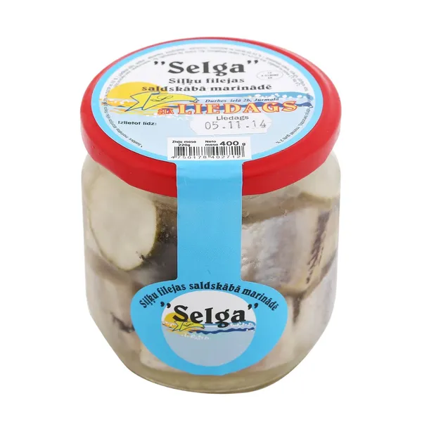 Siļķes filejas gabaliņi saldskābā marinādē 400g/220g