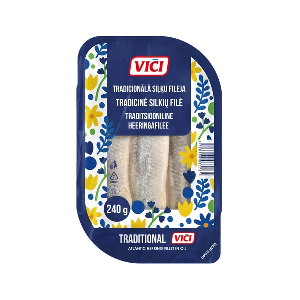 Siļķes fileja tradicionālā 240g/190g