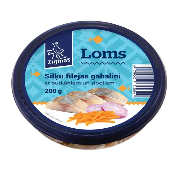 Siļķes fileja Zigmas mazsālīta, eļļā ar dārzeņu garnējumu 15% 200g