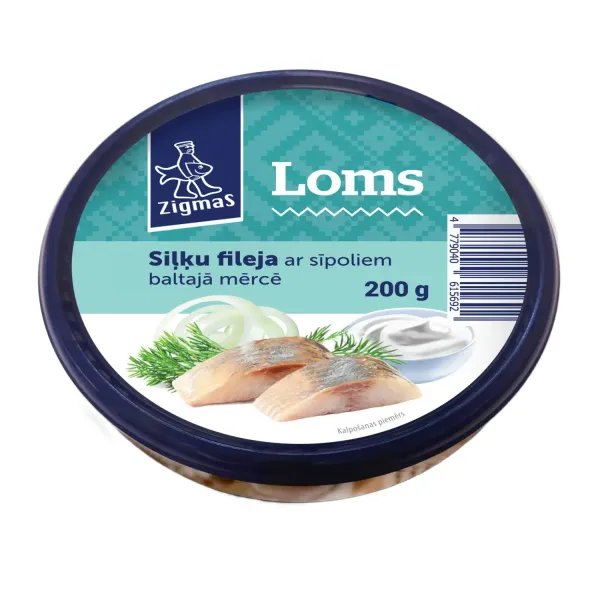Siļķes filejas gabaliņi Zigmas marinēti baltajā mērcē 200g