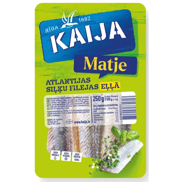 Siļķes fileja eļļā Matje 250/188g