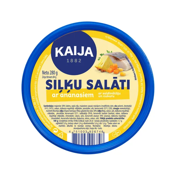 Siļķu filejas salāti Kaija ar ananasiem 280g