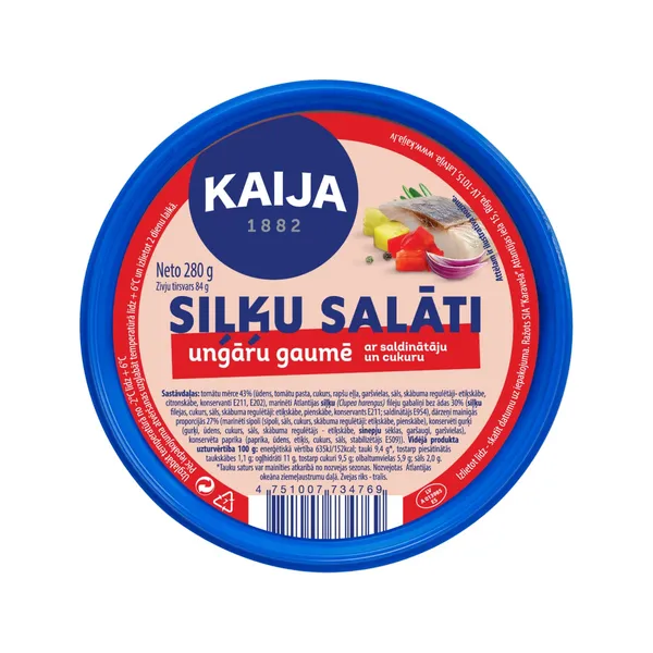 Siļķu filejas salāti Ungāru gaumē KAIJA, 280g