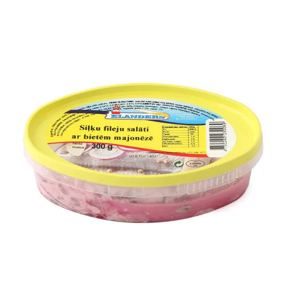 Siļķu filejas gabaliņi majonēzē ar bietēm 300g