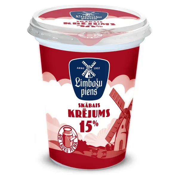 Skābais krējums 15% 430g, Limbažu Piens