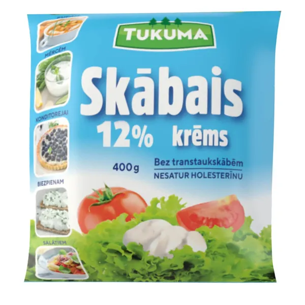 Skābais krēms 12% polipaka 400g