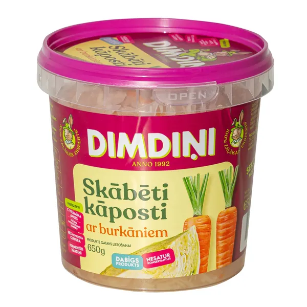 Skābēti kāposti ar burkān. Dimdiņi 650g