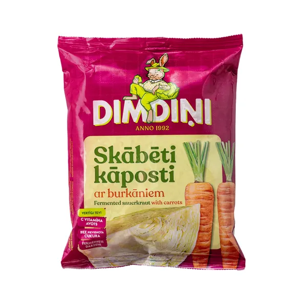 Skābēti kāposti ar burkāniem, 550g pac.