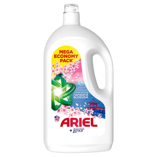 Šķidrais veļas mazgāšanas līdzeklis Ariel Japanese Blossom 90MR 4,05l
