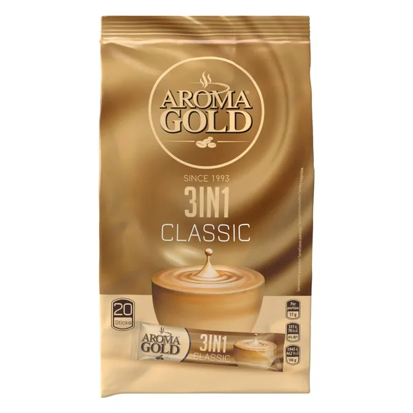 Šķīstošā kafija Aroma Gold 3in1 20x17g