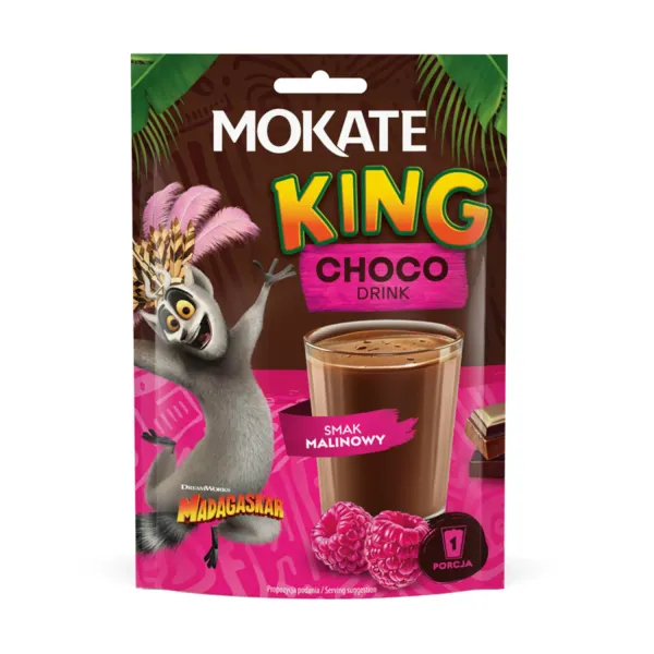 Šķīstošais šokolādes dzēriens Mokate King ar aveņu garšu 27g