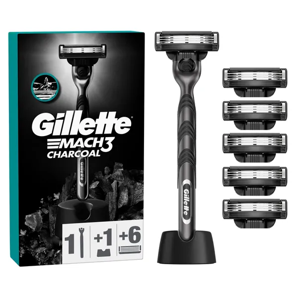 Skuveklis Gillette Mach3 Charcoal, 6 skuvekļa galviņas, vīriešiem