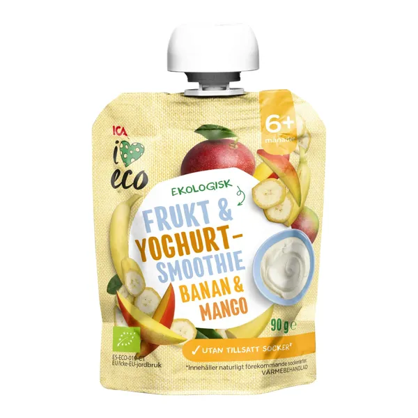 Smūtijs I Love Eco ar banāniem un mango 90g