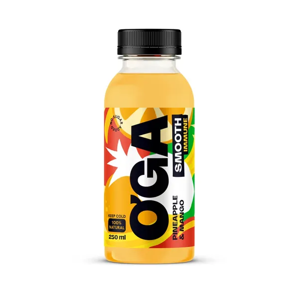 Smūtijs Oga ananāsu 26% un mango 33% bez pievienota cukura 250ml