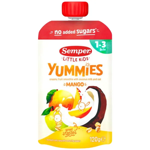 Smūtijs Semper Yummies ar mango, no 12 mēn., 120g