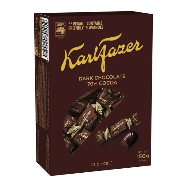 Šokolādes konfektes Karl Fazer tumšās 70% 150g