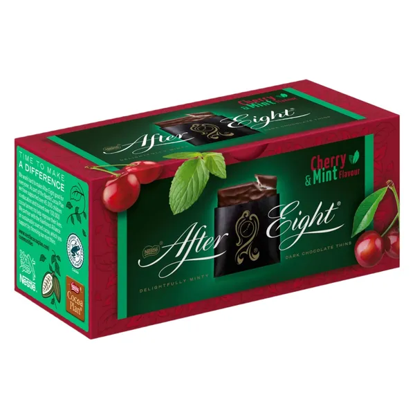 Šokolādes konfektes Nestle After Eight ar piparmētru un ķiršu garšas pildījumu 200g