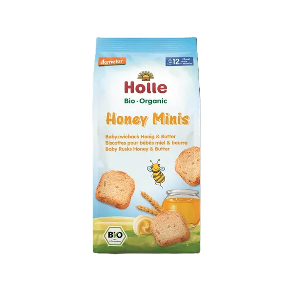 Speltas sausiņi Holle ar sviestu un medu zīdaiņiem no 12 mēn. BIO 100g