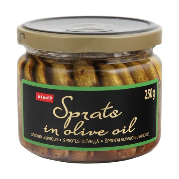 Šprotes Rimi olīveļļā 250g/175g